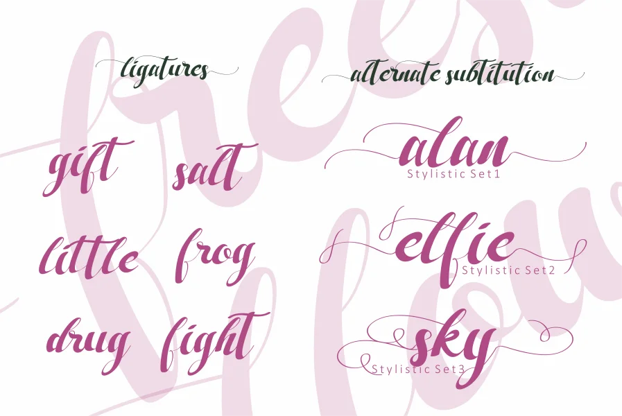 Freesia Flower Font preview 2