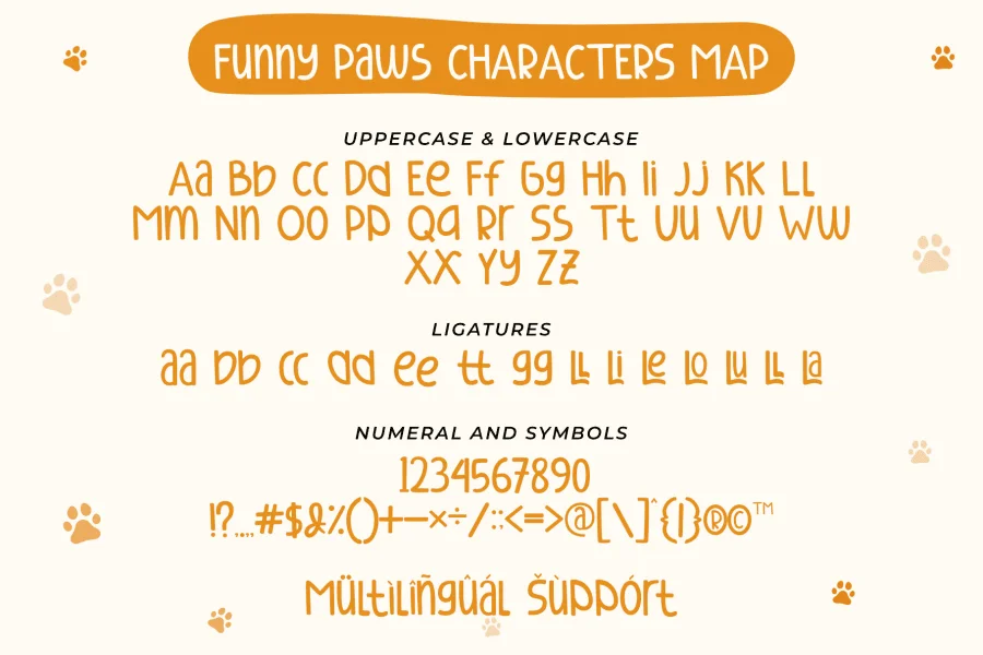 Funny Paws Font preview 4