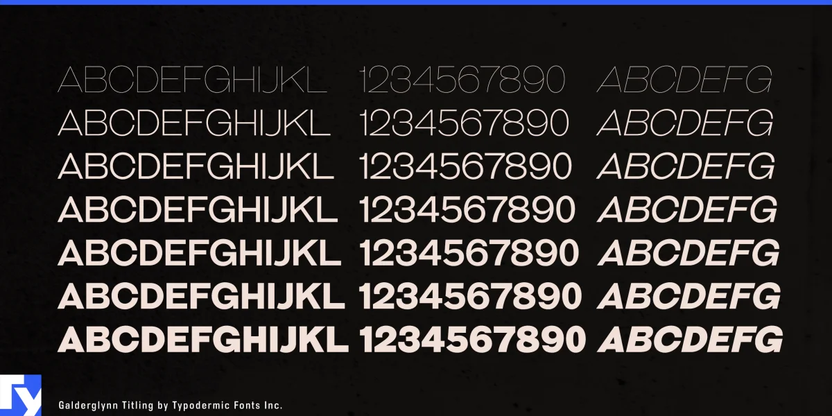 Galderglynn Titling Font Family preview 4