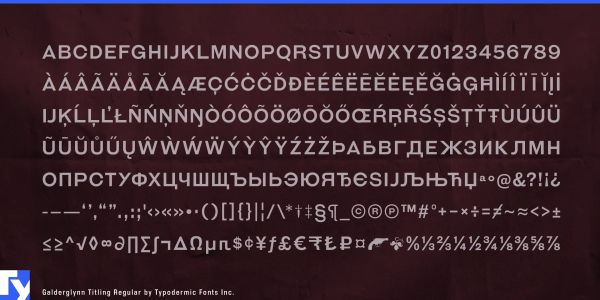 Galderglynn Titling Font Family preview 7