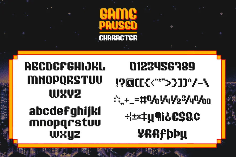 Game Paused DEMO Font preview 2