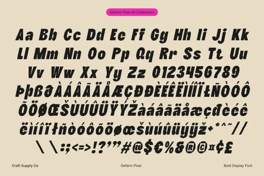 Gefarin Pixel Font preview 6