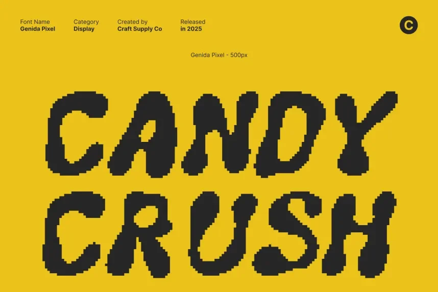 Genida Pixel Font preview 4