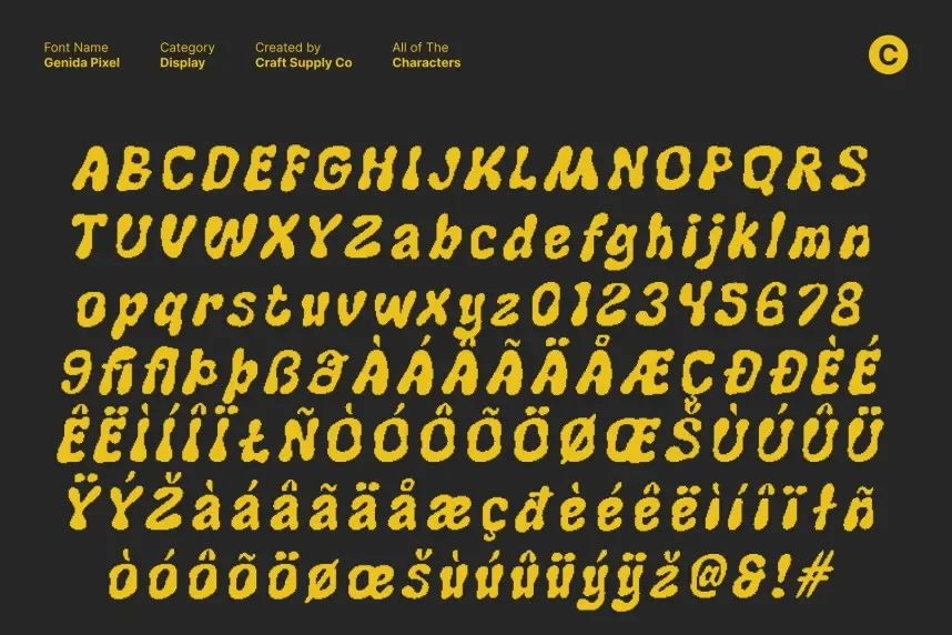 Genida Pixel Font preview 6