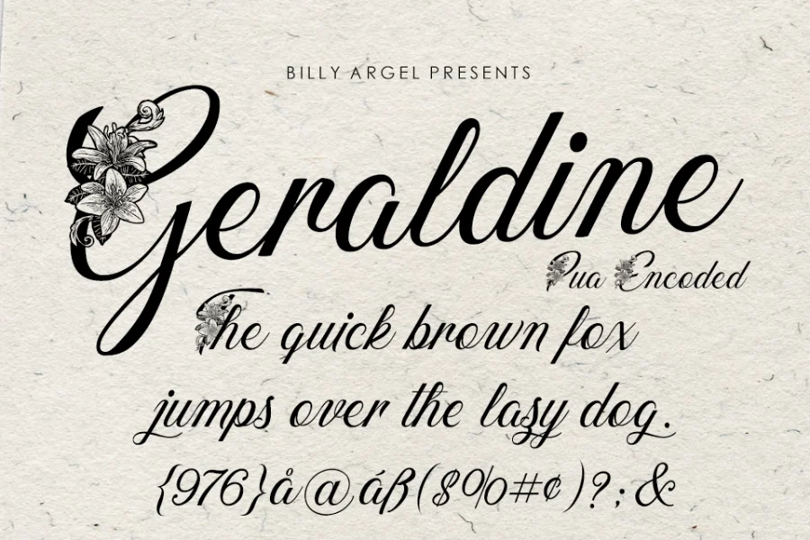 GERALDINE PERSONAL USE Font preview 2