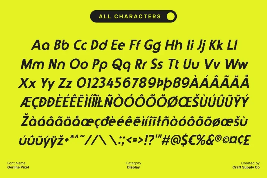 Gerline Pixel Font preview 6