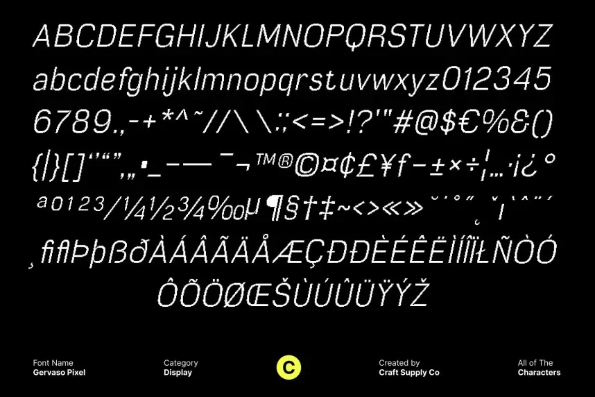 Gervaso Pixel Font preview 6