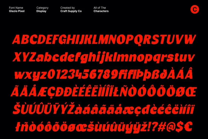 Glazio Pixel Font preview 6