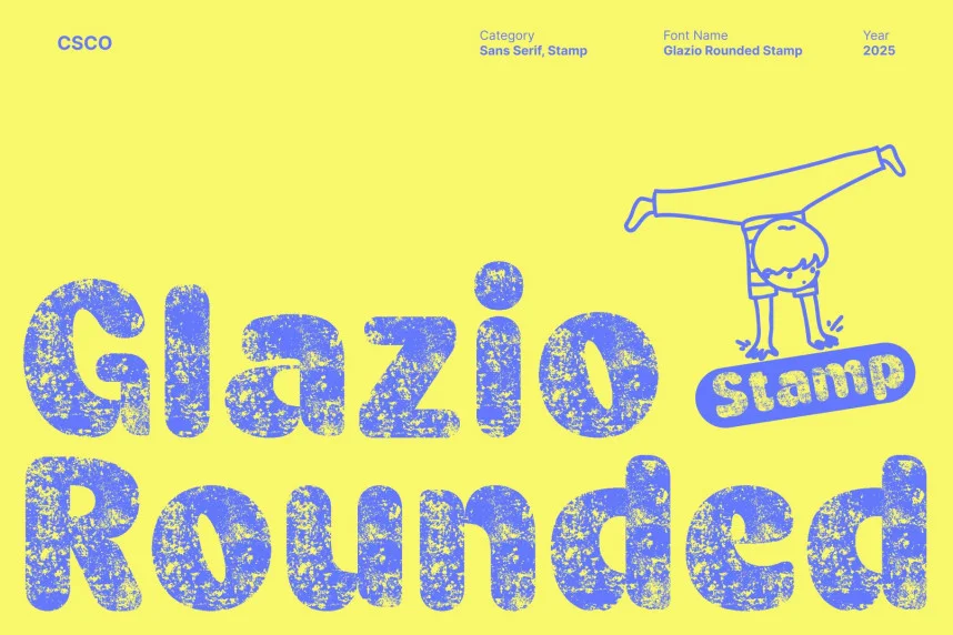 Glazio Rounded Stamp Font