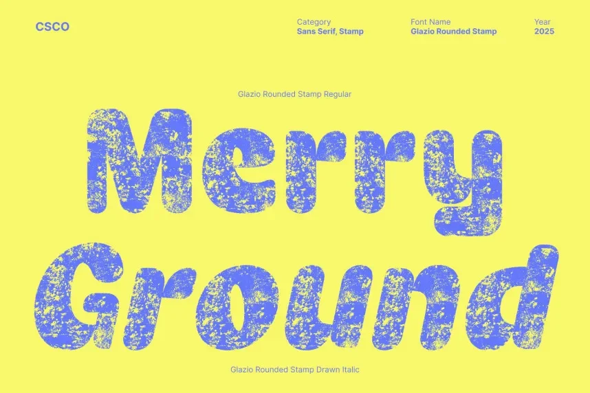 Glazio Rounded Stamp Font preview 4
