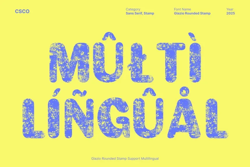 Glazio Rounded Stamp Font preview 5
