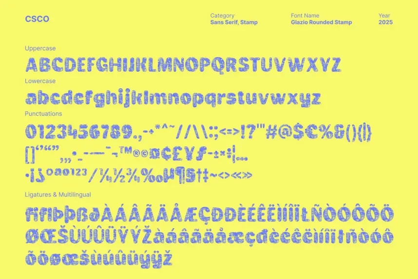 Glazio Rounded Stamp Font preview 6