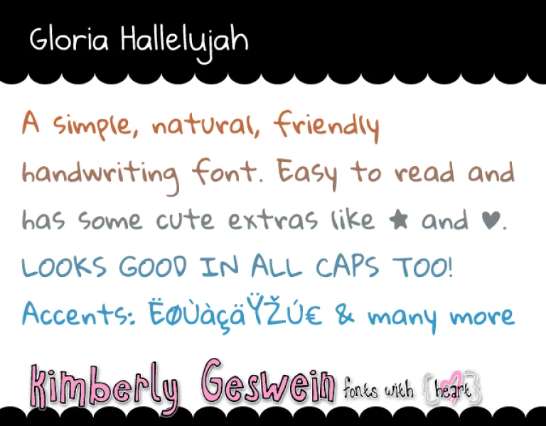 Gloria Hallelujah Font