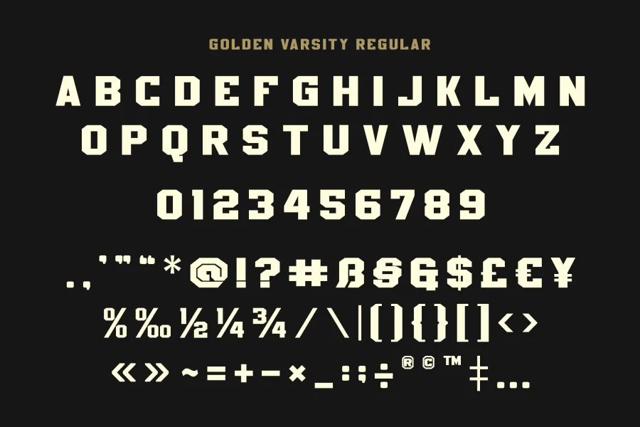 Golden Varsity Font Family preview 11