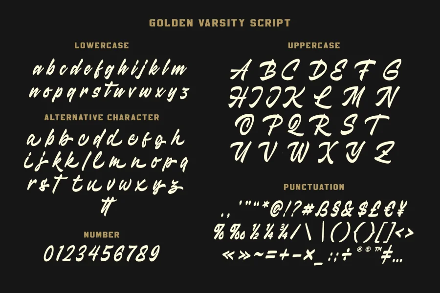 Golden Varsity Font Family preview 12