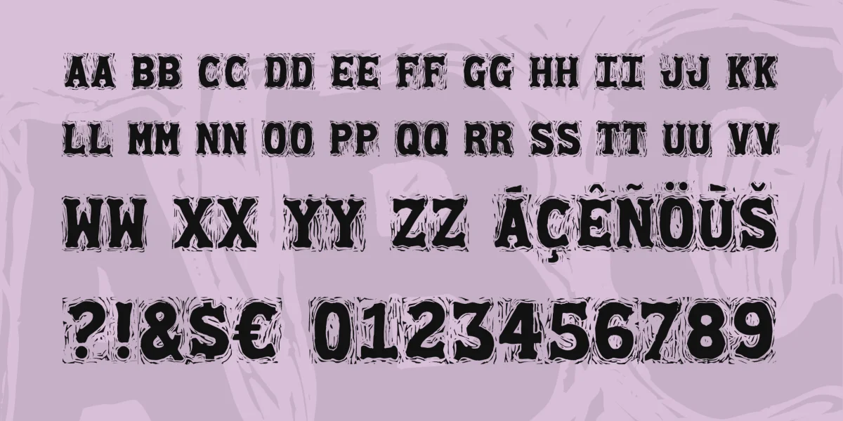 Gommogravure Font preview 3