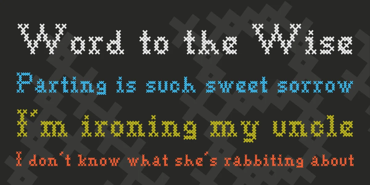 Goodbye Crewel World NF Font preview 2