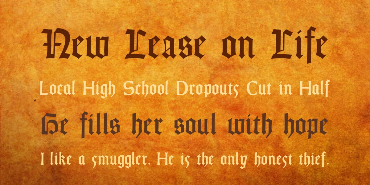 Gotisch Weiss UNZ1A Font Family preview 2