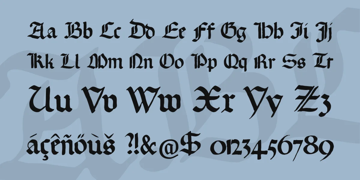 Gotische Missalschrift Font preview 4