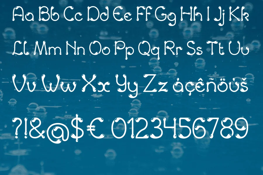 Gouttes Font preview 2