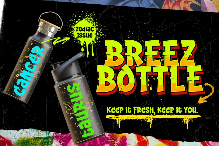 Graffiti Stream Extrude Font preview 2