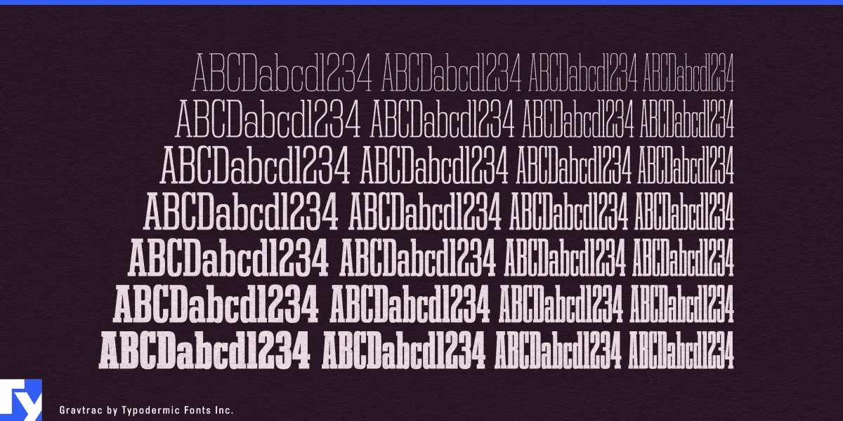 Gravtrac Font preview 4