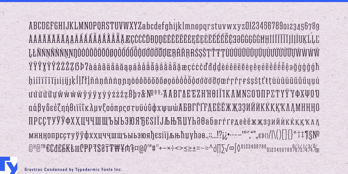 Gravtrac Font preview 5