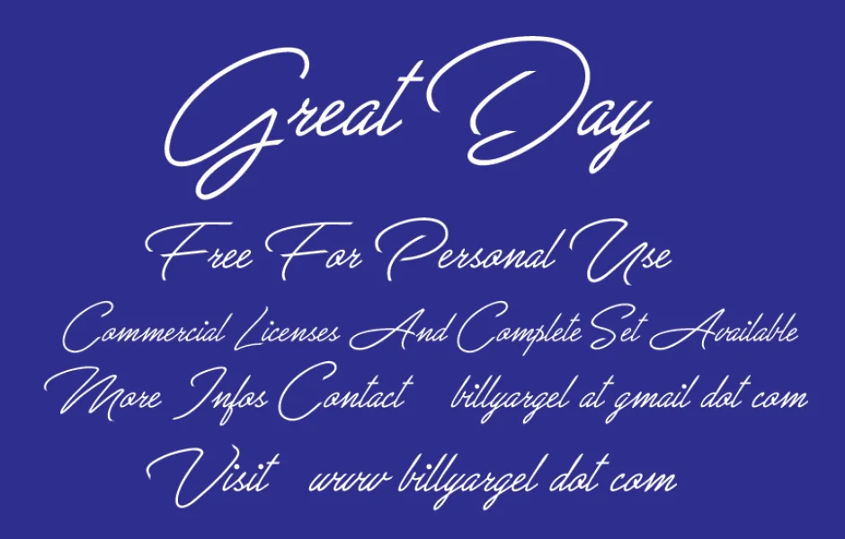 Great Day Personal Use Font