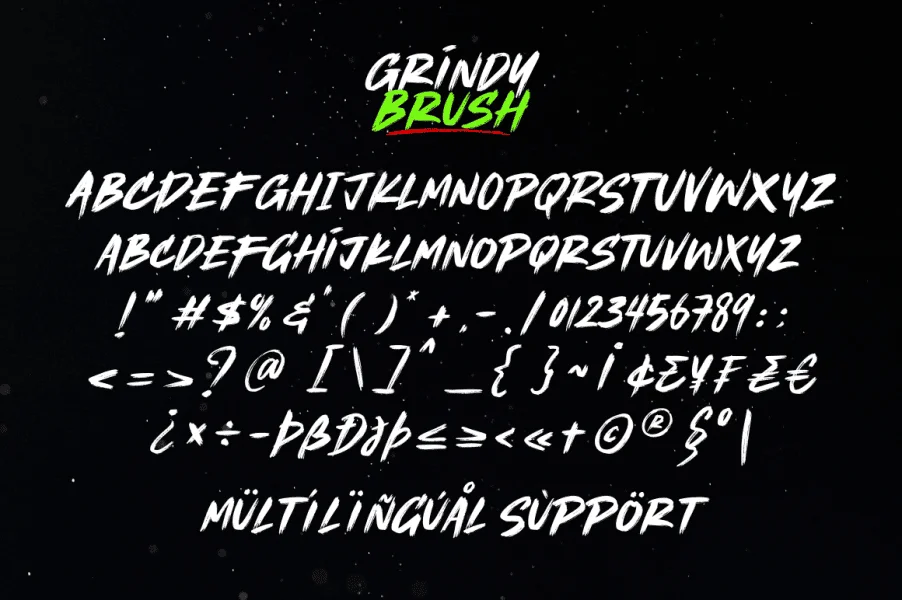 Grindy Brush Font preview 10