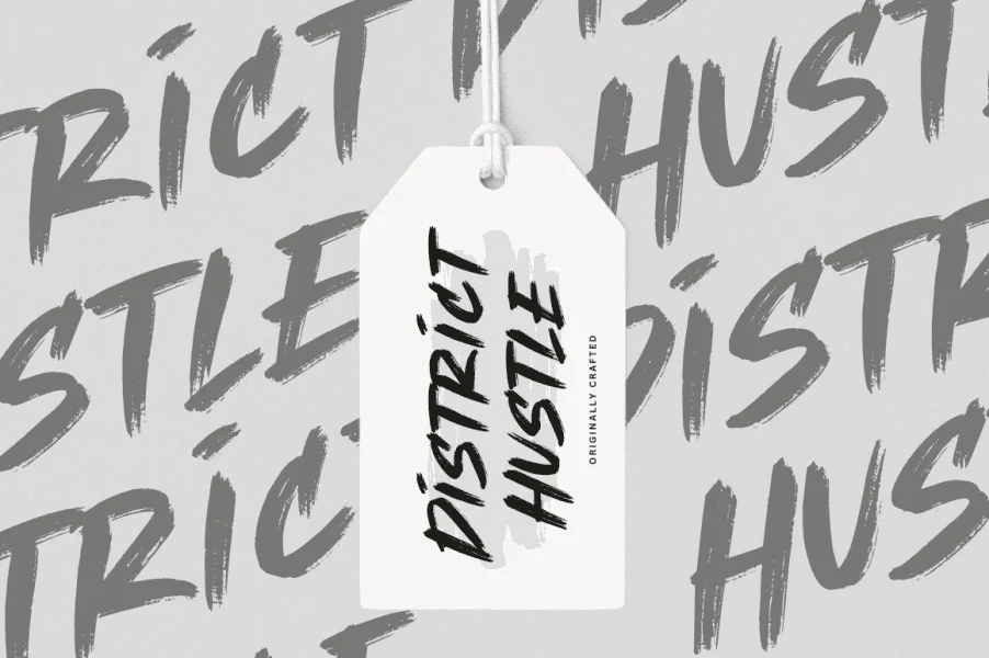 Grindy Brush Font preview 2