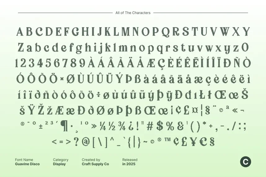 Guavine Disco Font preview 6