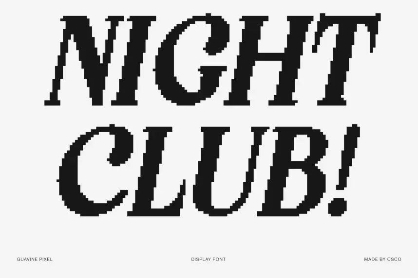 Guavine Pixel Font preview 3