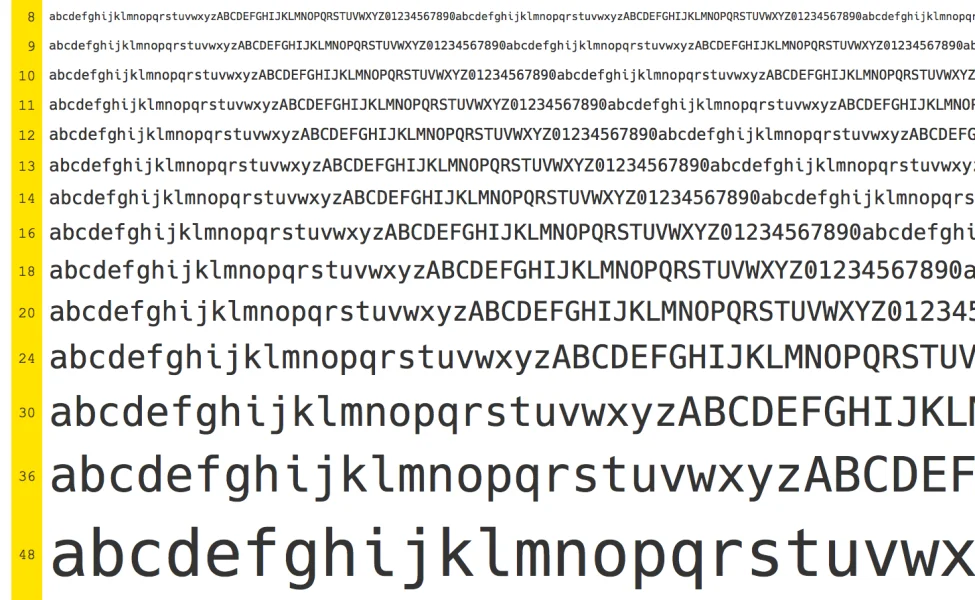 Hack Font Family preview 2