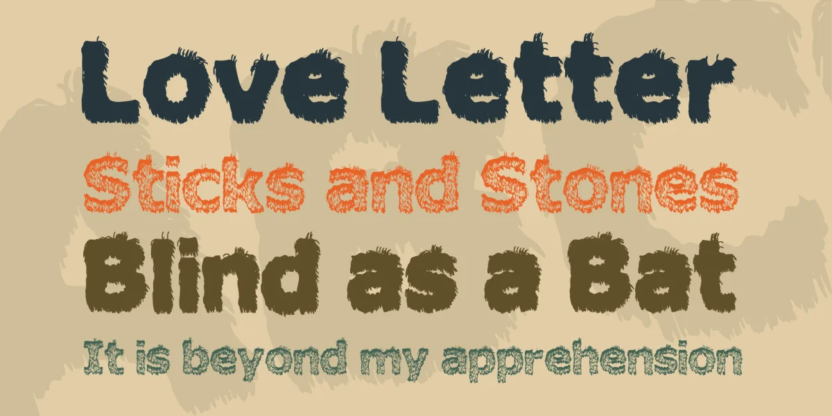 Hairy Monster Font Family preview 2