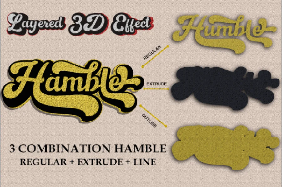 Hamble Font preview 2