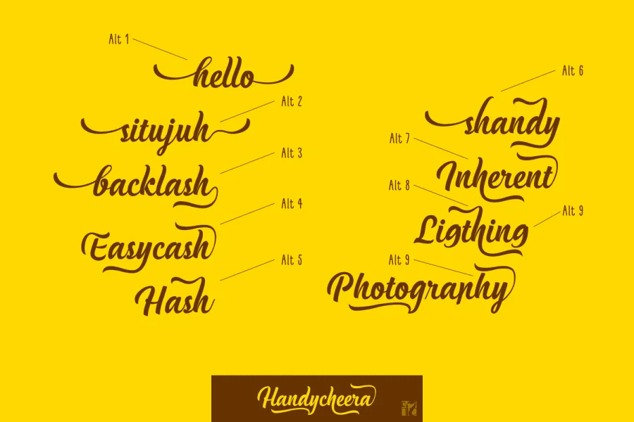 Handycheera Font preview 3