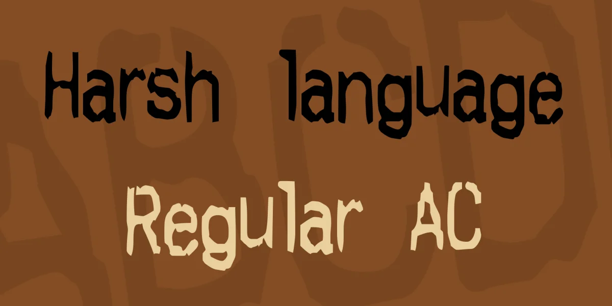 Harsh language Font Family