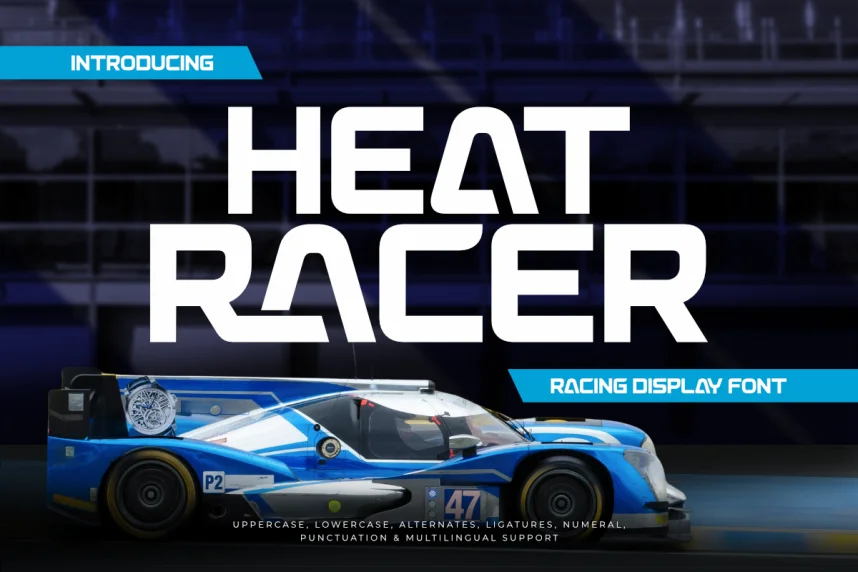 Heat Racer Font preview 2