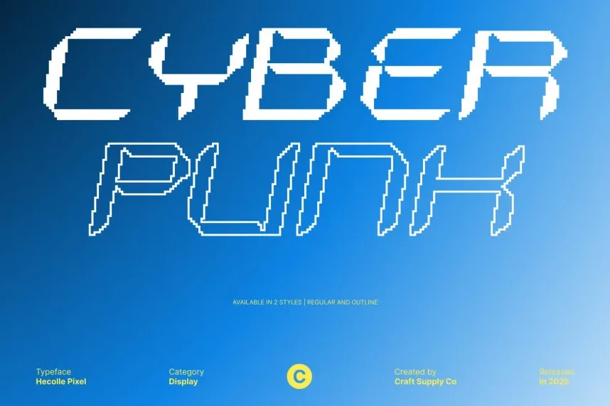 Hecolle Pixel Font preview 3