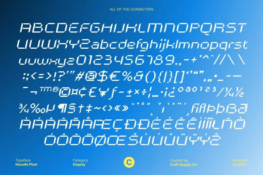 Hecolle Pixel Font preview 6