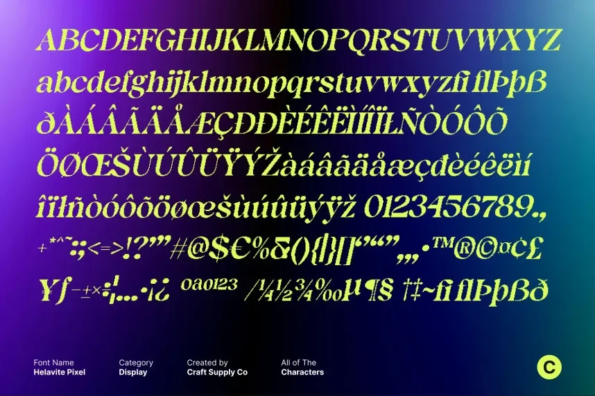Helavite Pixel Font preview 6