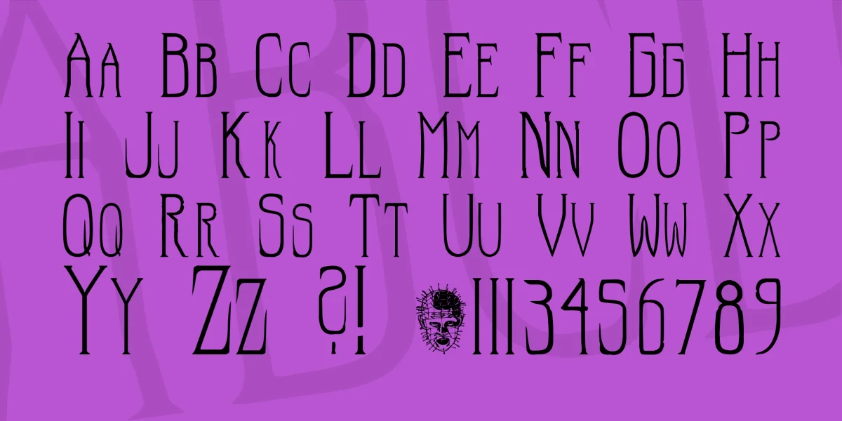 Hellraiser SC Font preview 2