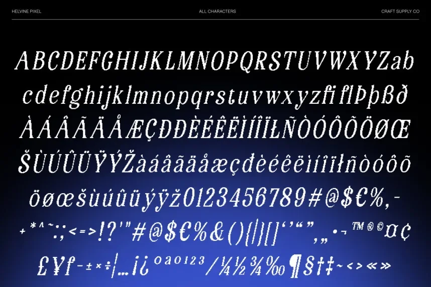 Helvine Pixel Font preview 6