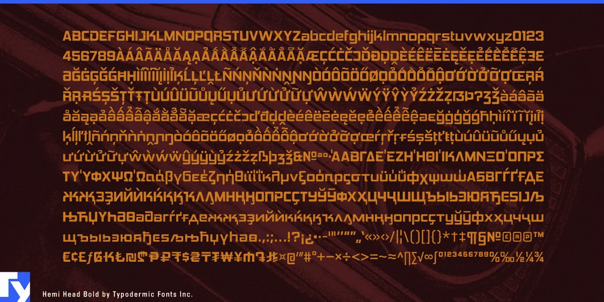 Hemi Head Font Family preview 2
