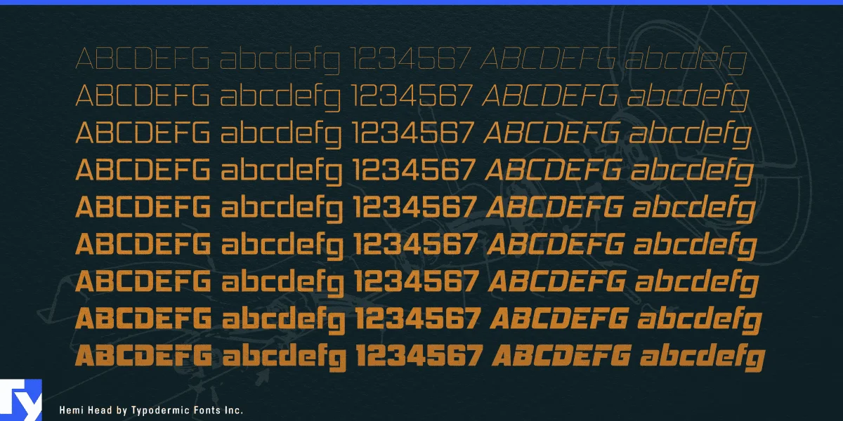 Hemi Head Font Family preview 7