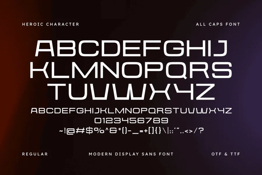 Heroic Font preview 2