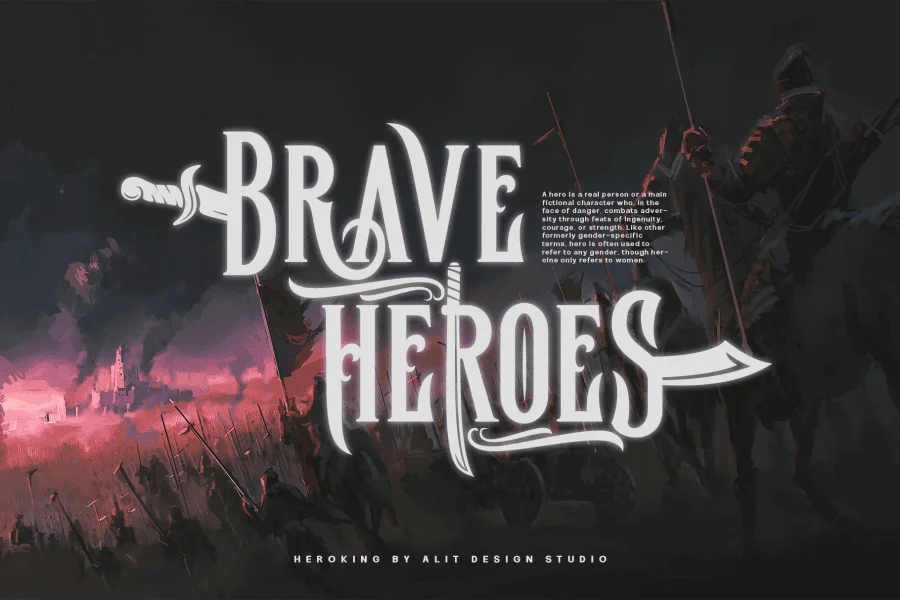 Heroking Font preview 4