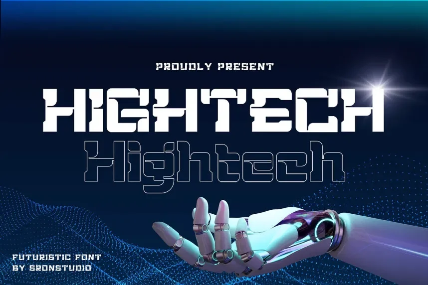 Hightech Font preview 2
