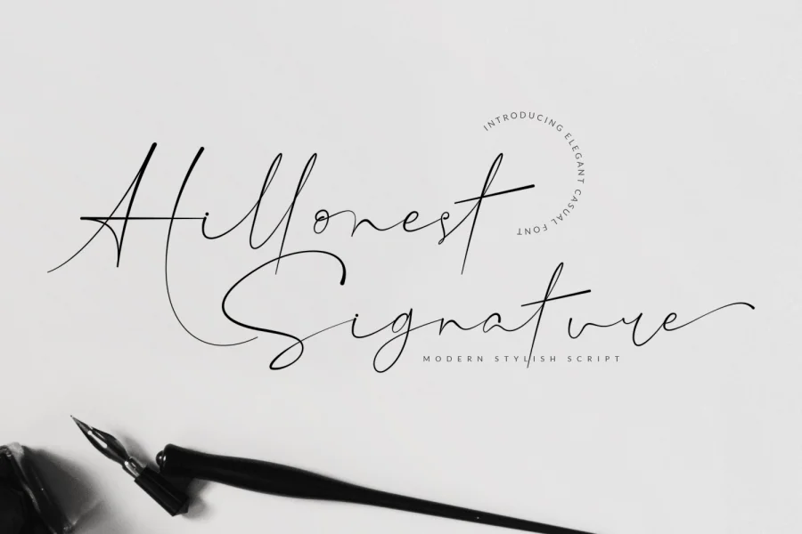 Hillonest Signature Font preview 2