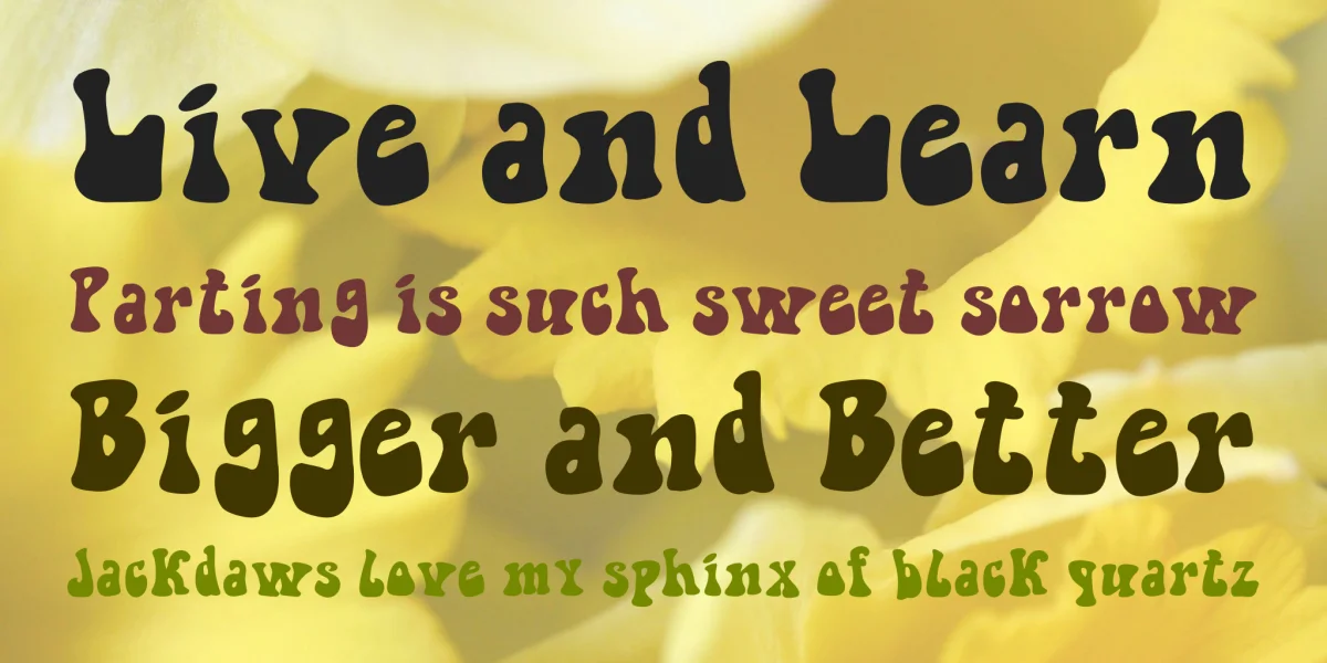 Hippie movement Font preview 3